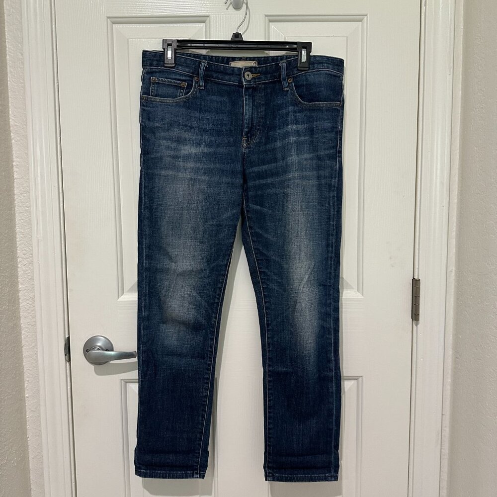 Uniqlo Women Slim Boyfriend Tapered Jeans Kaihara Fabric sz 27